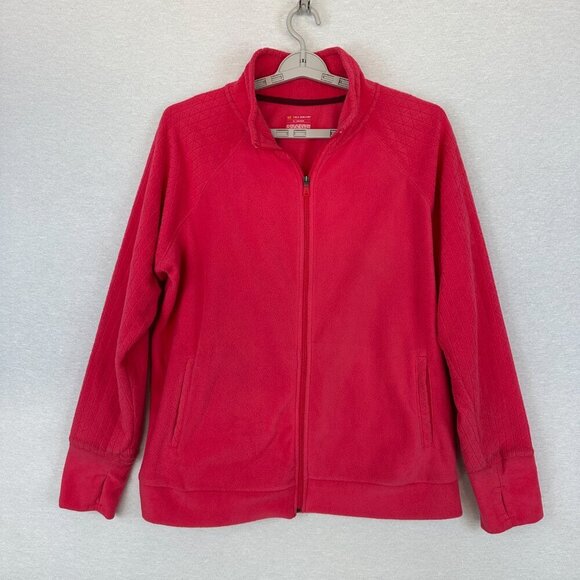 tek gear Tops - TEK GEAR WOMEN'S FULL-ZIP FLEECE JACKET IN HOT PINK, MOCK NECK POCKETS SIZE 1L
